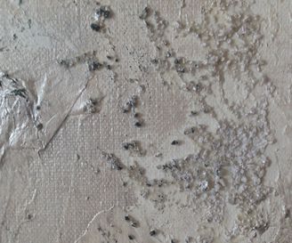 Earth XIII, 100x100, mixed media on canvas (paper, sand, acrylic) - detail 4